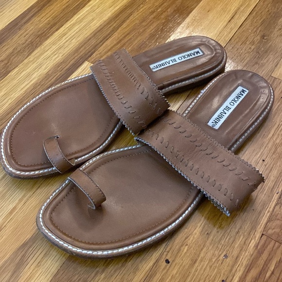 Manolo Blahnik Women’s Brown Sandals Size 37 - Picture 1 of 6
